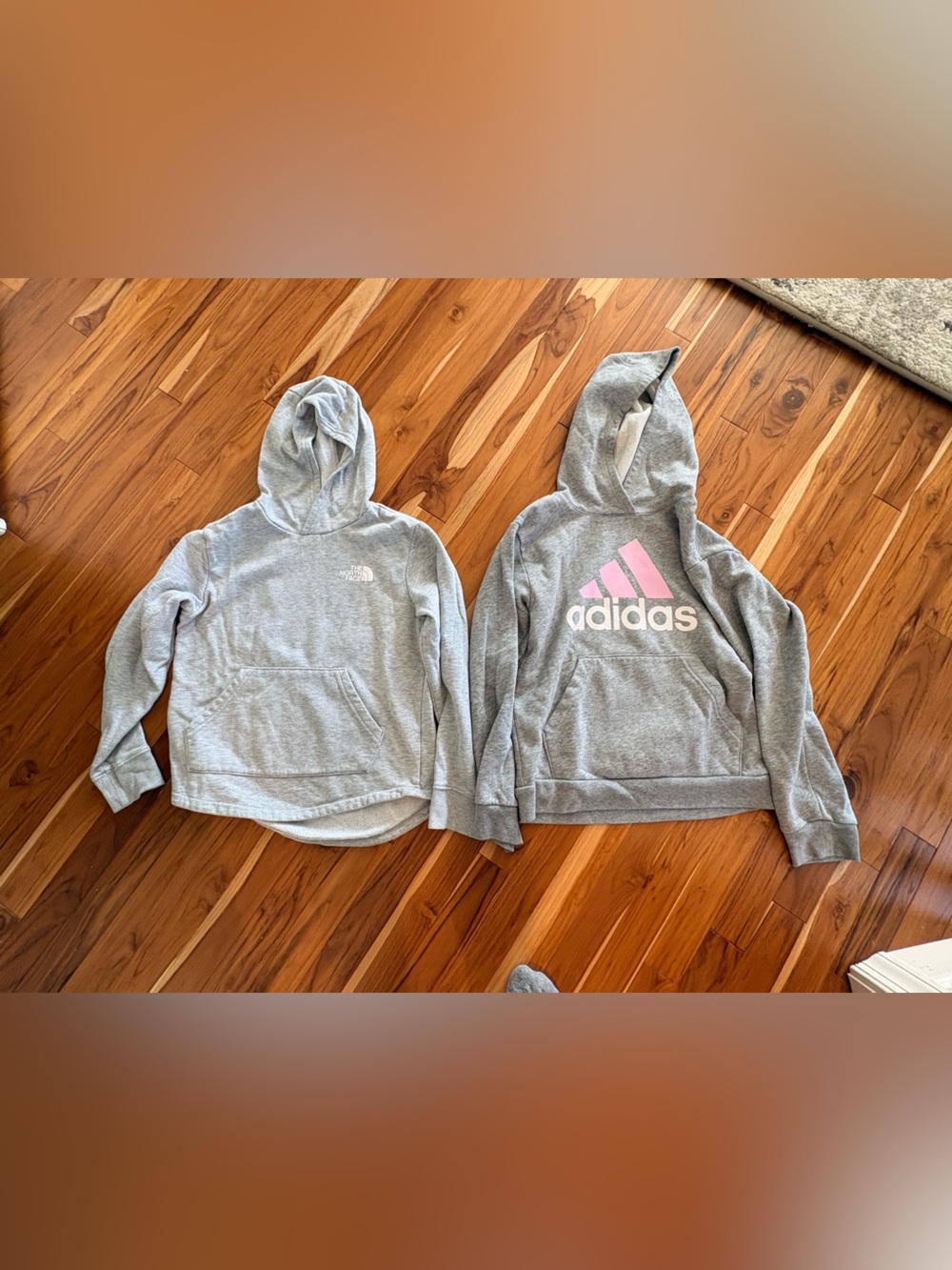 2 hoodies- the northface and adidas